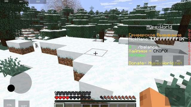 Играю в Майн на сервере hypexworld