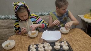 Запечённые шампиньоны.