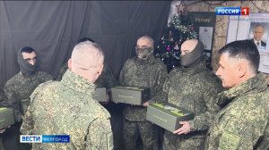 Бойцам группировки войск «Север» доставили праздничные продуктовые наборы