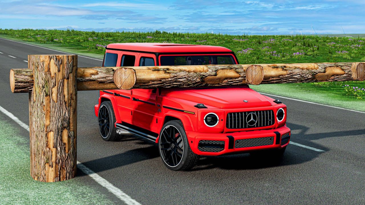 Автомобили против бревенчатых ловушек #1 😱 | BeamNG.Drive|Бемиджи Драйв смотреть онлайн