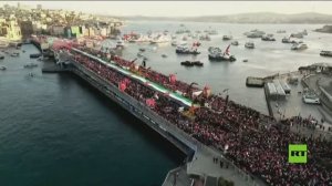 عشرات الآلاف يحتشدون في إسطنبول خلال مسيرة تضامنية مع فلسطين