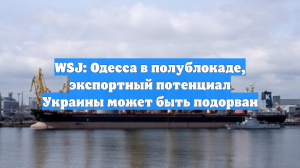 WSJ: Одесса в полублокаде, экспортный потенциал Украины может быть подорван