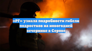 «РГ» узнала подробности гибели подростков на новогодней вечеринке в Серове