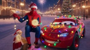 МУЛЬТИК ДЛЯ ДЕТЕЙ | МОЛНИЯ МАКВИН И ЧЕЛОВЕК ПАУК НОВОГОДНИЕ ПРИКЛЮЧЕНИЯ ВЕСЁЛЫЕ ГОНКИ НА МАШИНКАХ