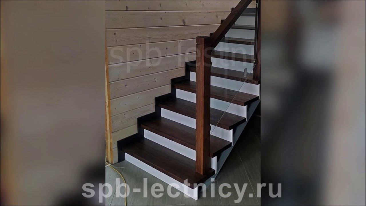 Лестница дуб, стеклянные перила. Делаем в пригороде СПб. Видео №3 из 3 смотреть онлайн