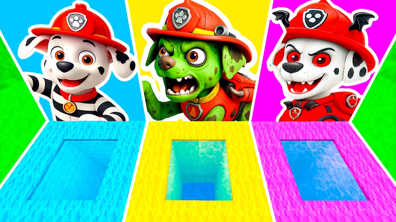 ВЫБЕРИ ПРАВИЛЬНУЮ ЯМУ МАРШАЛА ЩЕНЯЧИЙ ПАТРУЛЬ в МАЙНКРАФТ ЗОМБАК смотреть онлайн