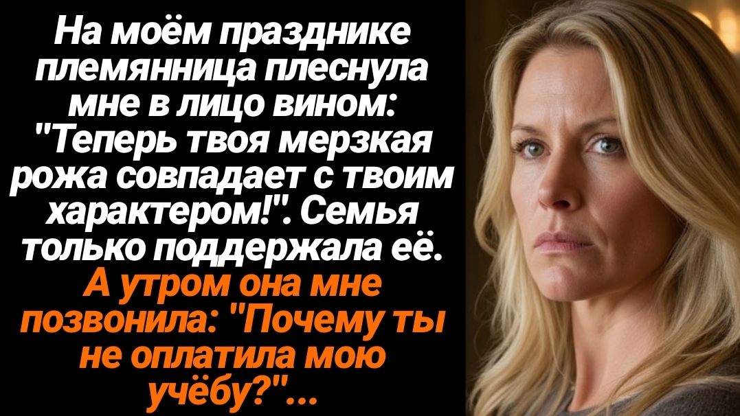 Жизненные Истории/На мой день рождения племянница плеснула мне в лицо вином: «Теперь твоя мерзкая ро смотреть онлайн