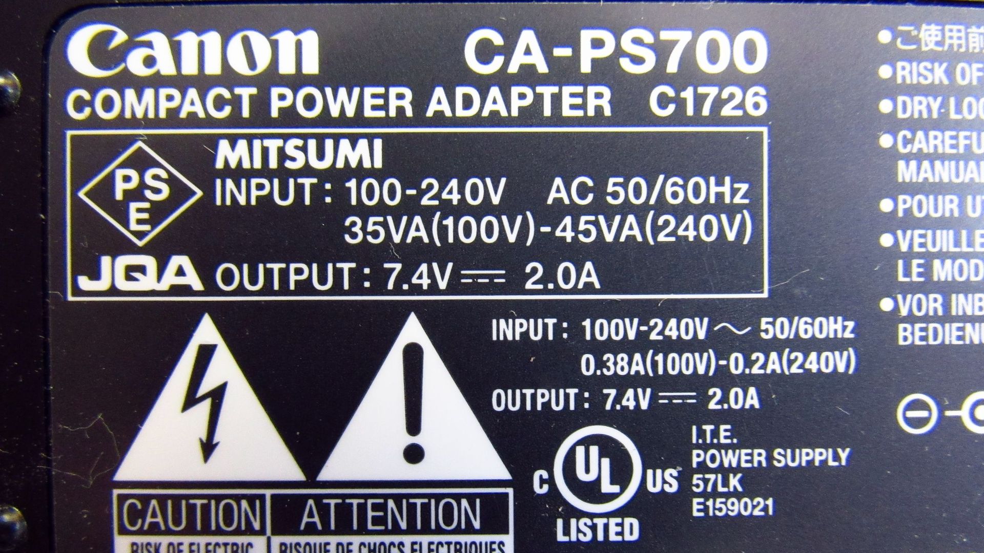 Canon CA-PS700 смотреть онлайн