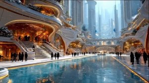 РОЖДЕСТВО в заснеженном футуристическом городе ❄️🎄  Атмосфера зимней страны чудес