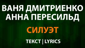 Ваня Дмитриенко и Анна Пересильд — Силуэт (Текст Lyrics)