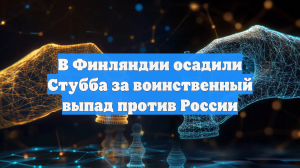 В Финляндии осадили Стубба за воинственный выпад против России