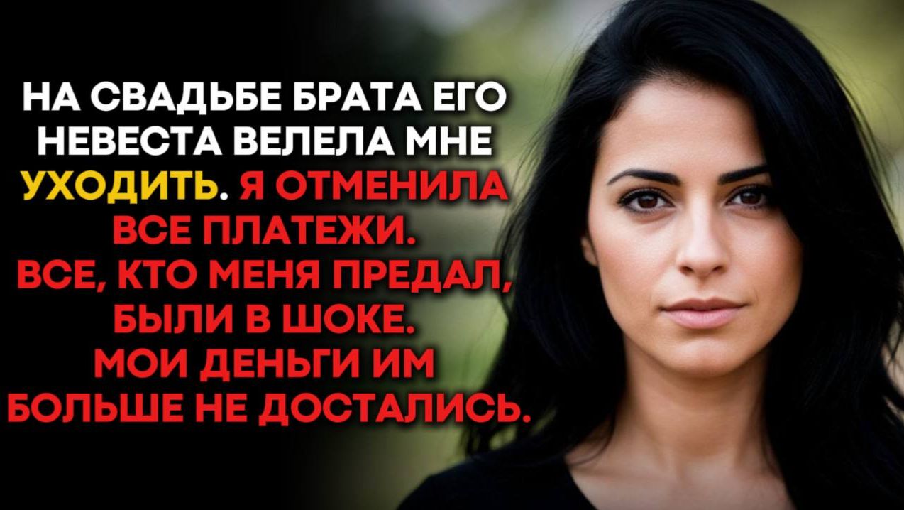 На свадьбе брата его невеста велела мне уходить, поэтому я отменила все платежи. смотреть онлайн