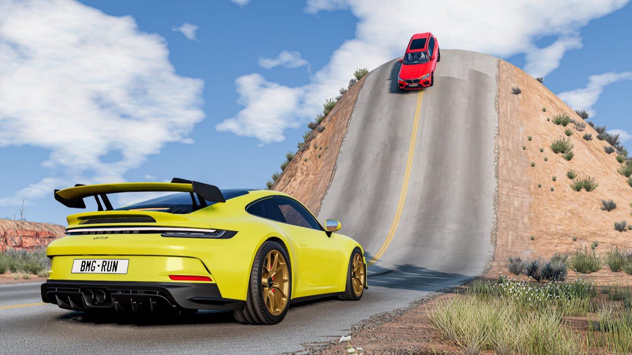 Испытание огромного холма заканчиваются полным уничтожением 😱 | BeamNG.Drive|Бемиджи Драйв смотреть онлайн