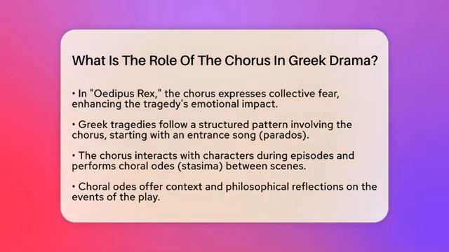 What Is The Role Of The Chorus In Greek Drama Literary Icons смотреть онлайн