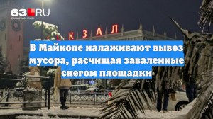 В Майкопе налаживают вывоз мусора, расчищая заваленные снегом площадки