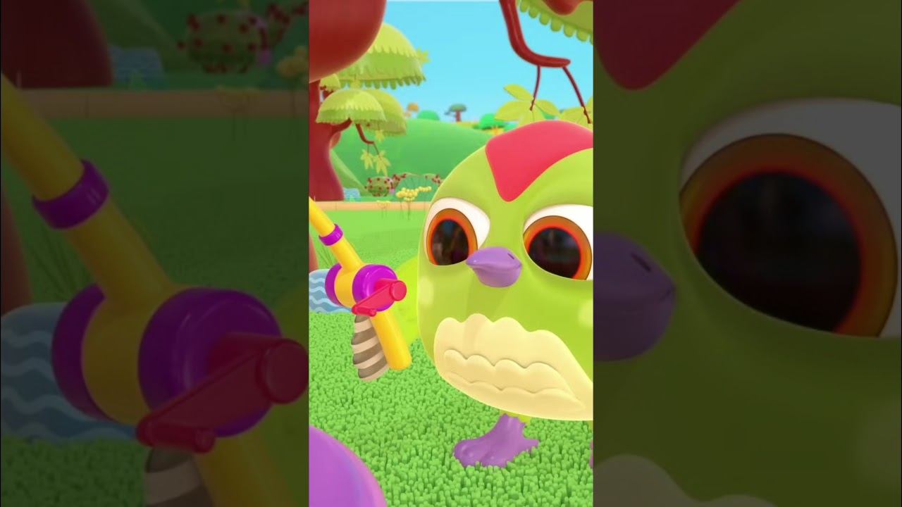 Дятел Тук-Тук ловит рыбок  Игрушечная рыбалка #мультик #длядетей #cartoon смотреть онлайн