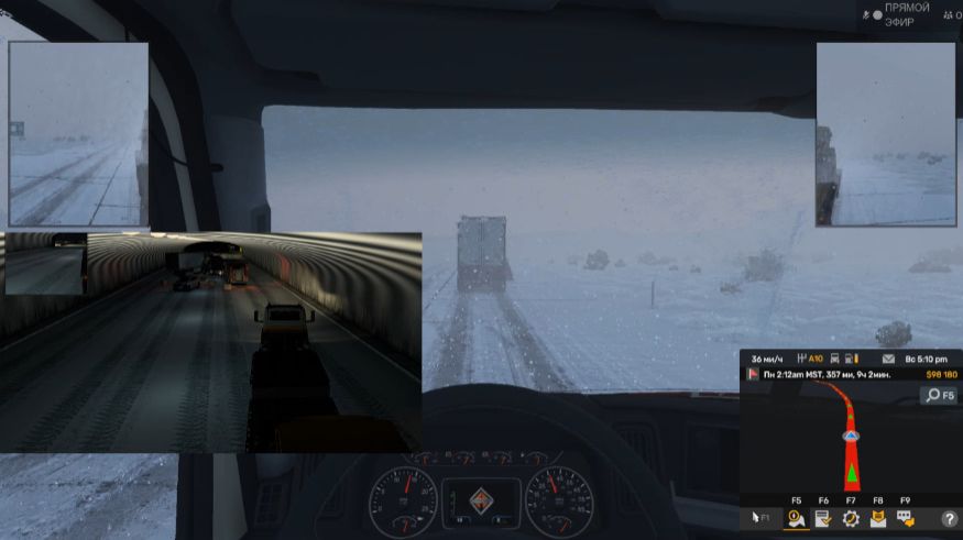 American Truck Simulator Везём бульдозер ! Снежная буря и массовая авария! ч 3 смотреть онлайн