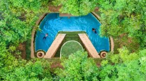 Строим в джунглях невероятную виллу с бассейном. Примитивными методами.