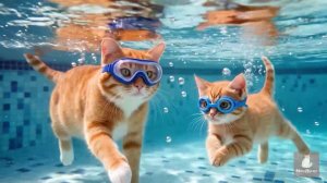 Котик и бассейн