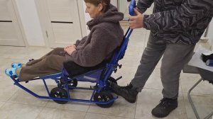 Работа механизма переключения санок (санки специальные для детей и взрослых с ДЦП)