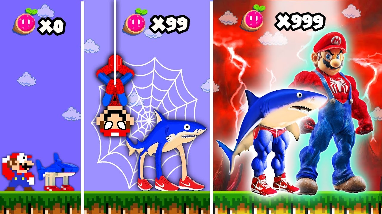 🤪Превращение Марио и Тралалеро Тралала в самых сильных качков смотреть онлайн