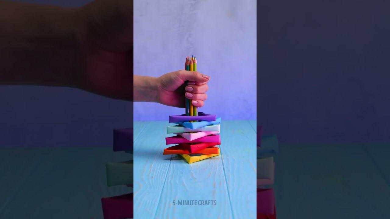 УДИВИТЕЛЬНОЕ РАДУЖНОЕ ИСКУССТВО  Яркие Поделки для Школы ️ смотреть онлайн