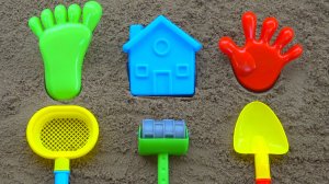 Учим Названия Цветов с Цветными Ладошками, Ножками и Домиком |формочки для песка |Видео для малышей