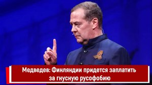Медведев: Финляндии придется заплатить за гнусную русофобию