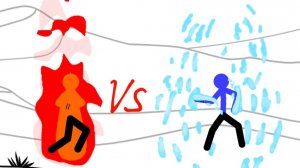 Ораньжевый против синего. Огонь против воды. Мортал комбат пародия.