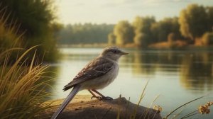 Звук природы. Птицы.  Пение птицы Кошачий пересмешник на опушке леса