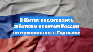 В Китае восхитились жёстким ответом России на провокацию в Гданьске