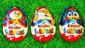 3 супервкусных зимних Киндер сюрприза: приятное видео распаковки шоколадного яйца