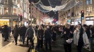 Лондон на Риджент стрит 2025 огни события и живая толпа улиц 🌃🎆