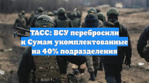 ТАСС: ВСУ перебросили к Сумам укомплектованные на 40% подразделения