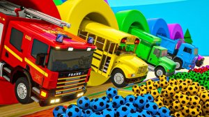 Мультяшки про машинки Играем и учимся! Футбольные мячи и необычные колёса детские стишки и песни