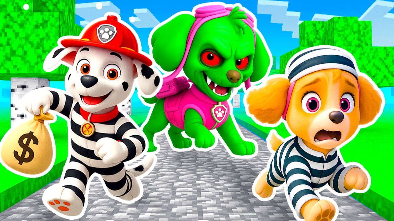 СКАЙ и МАРШАЛ ВОРЫ СЕЛИ В ТЮРЬМУ ЩЕНЯЧИЙ ПАТРУЛЬ в МАЙНКРАФТ ПОЛИЦИЯ ПОБЕГ