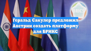 Геральд Сакулер предложил Австрии создать платформу для БРИКС