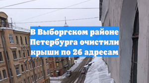 В Выборгском районе Петербурга очистили крыши по 26 адресам
