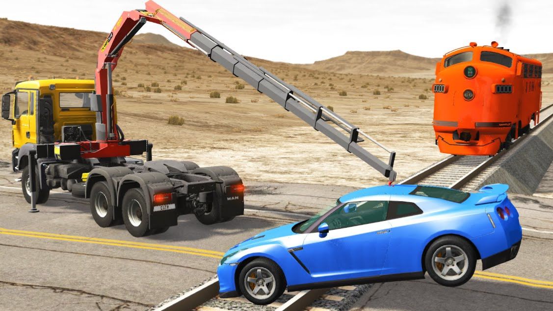 Автомобили против железной дороги 😱 | BeamNG.Drive | Бемиджи Драйв смотреть онлайн