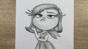 Как нарисовать картинку «Отвращение» из мультфильма «Головоломка 2» карандашом