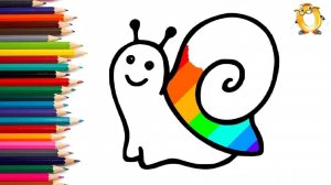 Мультик - раскраска для детей УЛИТКА. Учимся как рисовать ВЕСЕЛАЯ УЛИТКА // ОБУЧАШКА ТВ