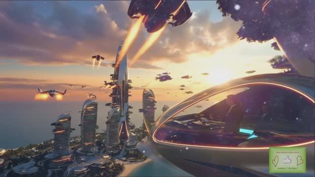 Жизнь в 2700 году в футуристических городах, Летающие автомобили, научно-фантастический фильм смотреть онлайн