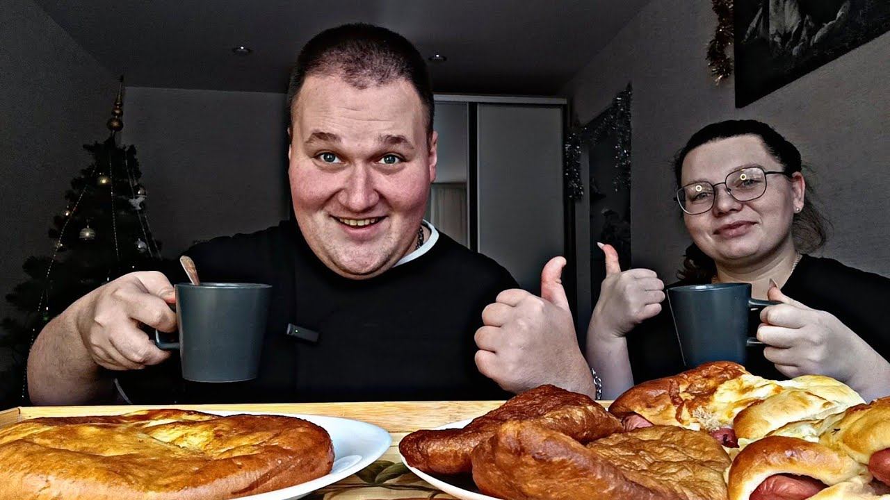 МУКБАНГ ВЫПЕЧКА из кулинарии / ОБЖОР ХАЧАПУРИ с сыром, сосиска в тесте, жареные пирожки / mukbang смотреть онлайн
