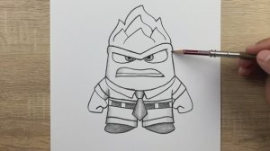 Как нарисовать ярость из мультфильма «Головоломка 2»: инструкция в технике рисунка карандашом