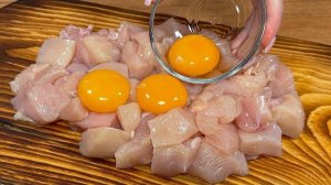 Очень вкусный рецепт картофеля и куриного филе с яйцом!