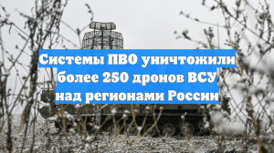 Системы ПВО уничтожили более 250 дронов ВСУ над регионами России