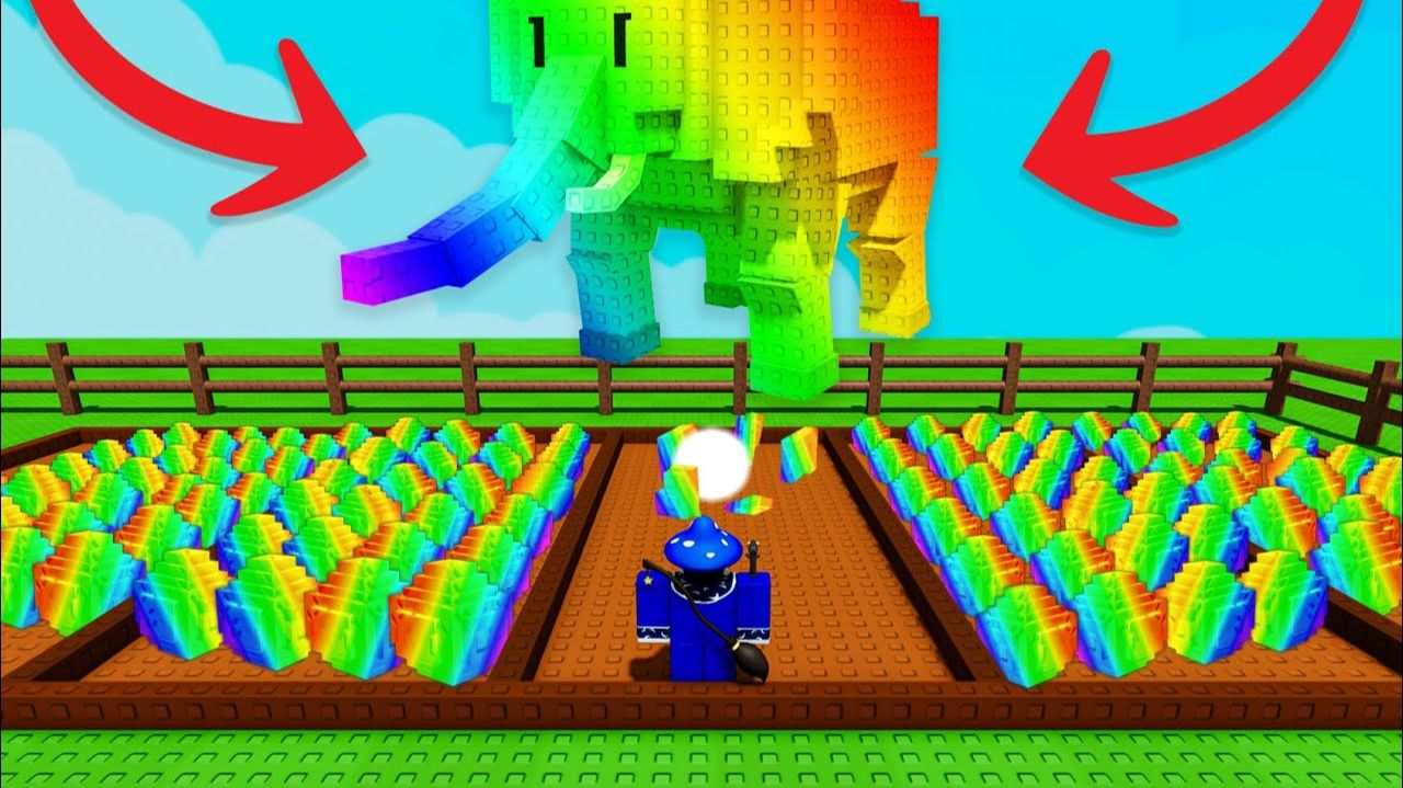 У МЕНЯ ЕСТЬ РАДУЖНЫЙ СЛОН в игре Вырасти в сад в Роблокс смотреть онлайн