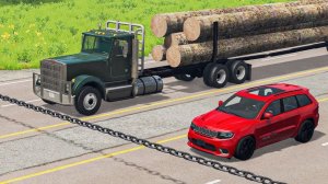 Автомобили против цепи 😱 | BeamNG.Drive|Бемиджи Драйв