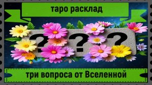 Новый таро расклад - три вопроса от Вселенной.