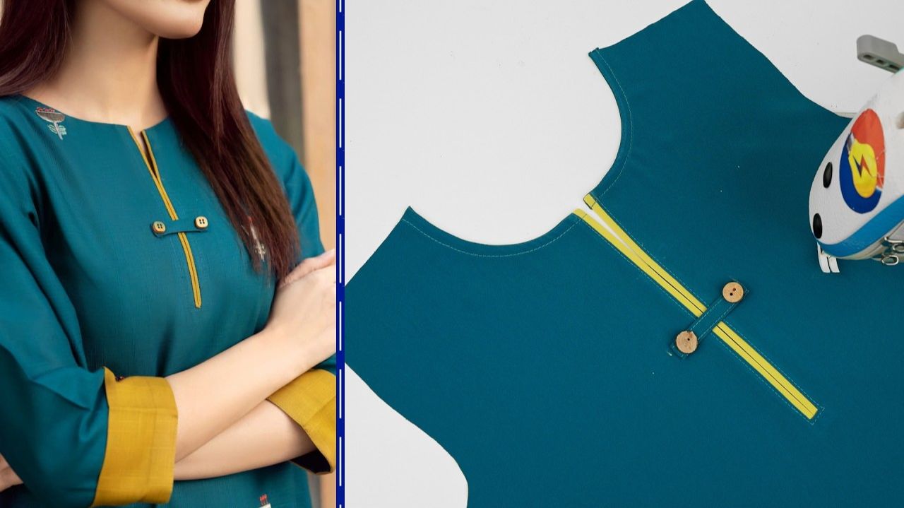 Оформление горловины с вырезом смотреть онлайн